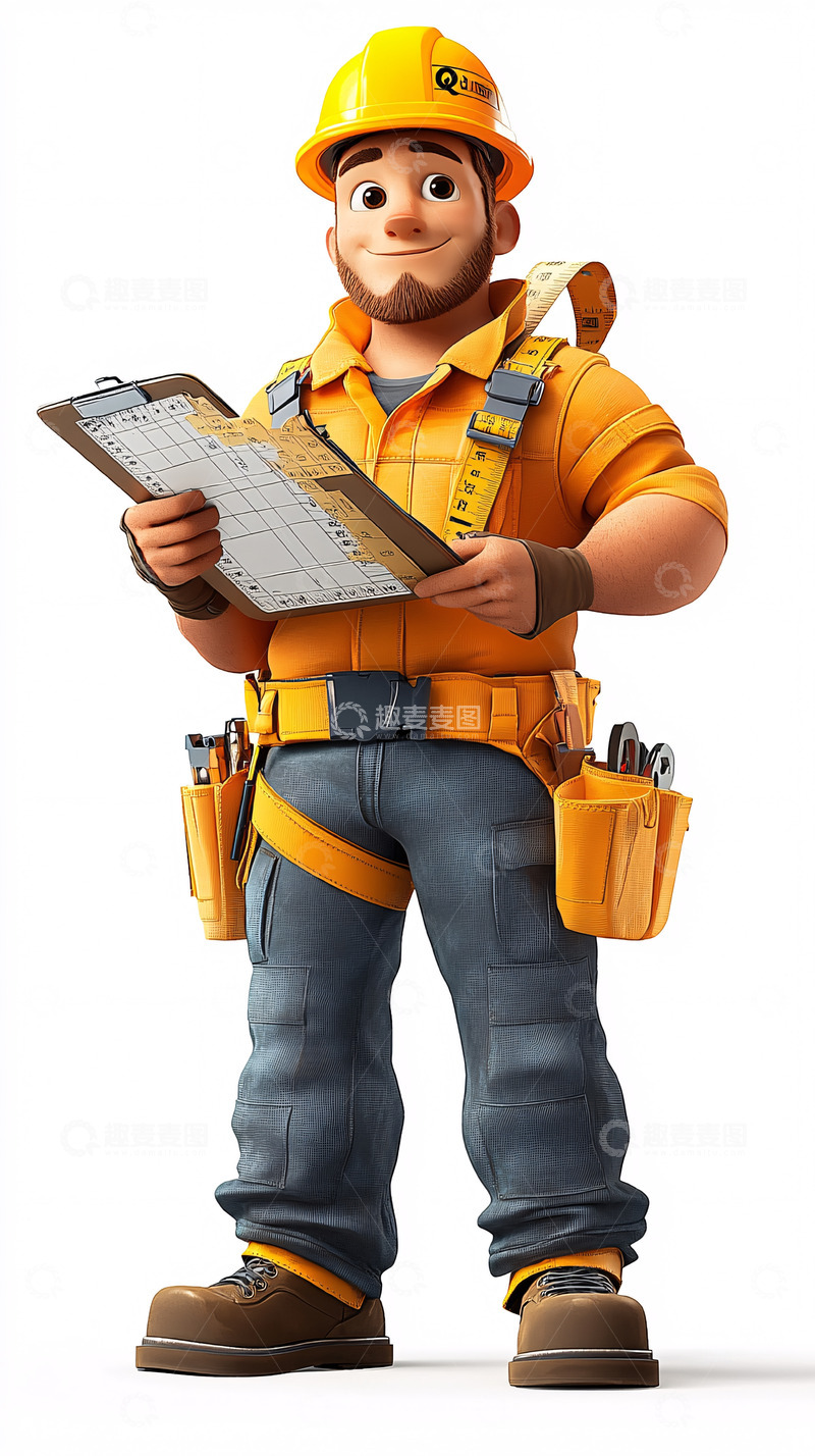 高清大图下载【趣麦麦图】卡通建筑工人
