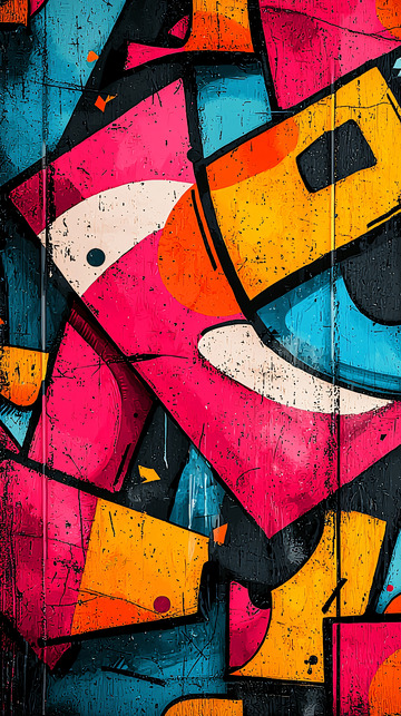 抽象彩色几何涂鸦