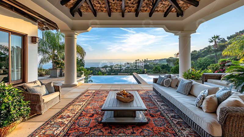 高清大图下载【趣麦麦图】海景别墅户外休闲区