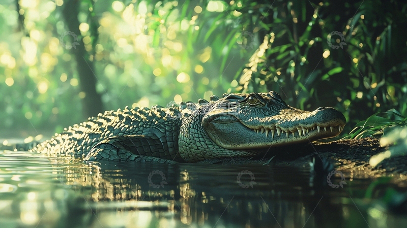 高清大图下载【趣麦麦图】亚马逊鳄鱼