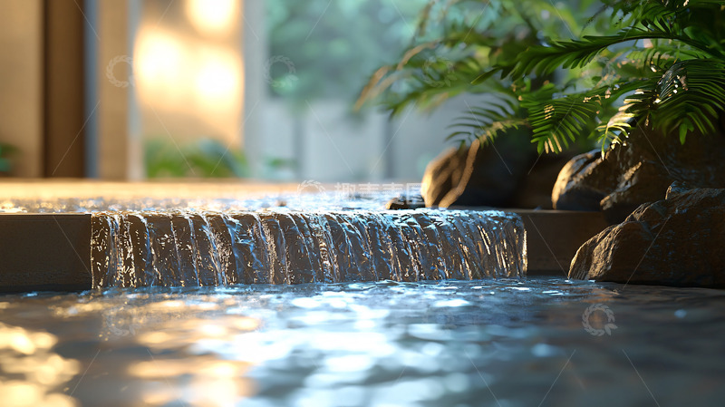 高清大图下载【趣麦麦图】室内小型流水景观