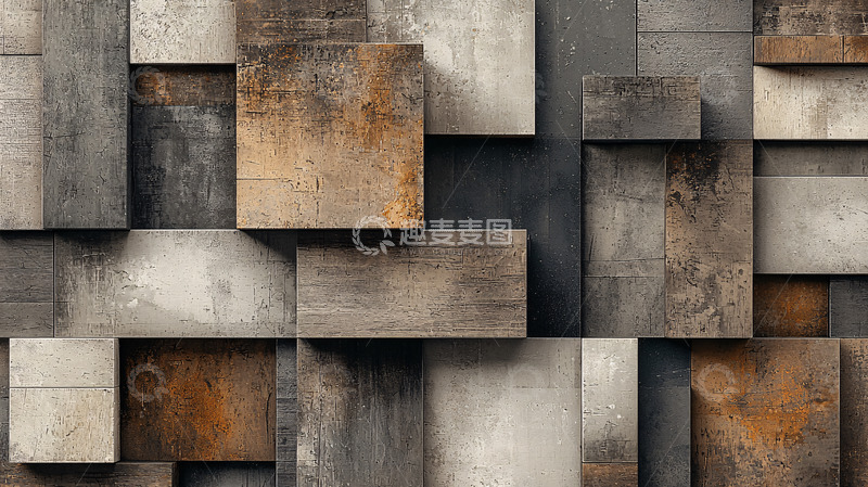 高清大图下载【趣麦麦图】木质方块拼接背景