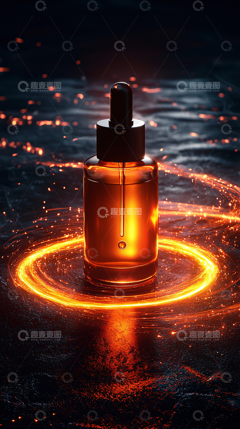 高清大图下载【趣麦麦图】琥珀色精华瓶