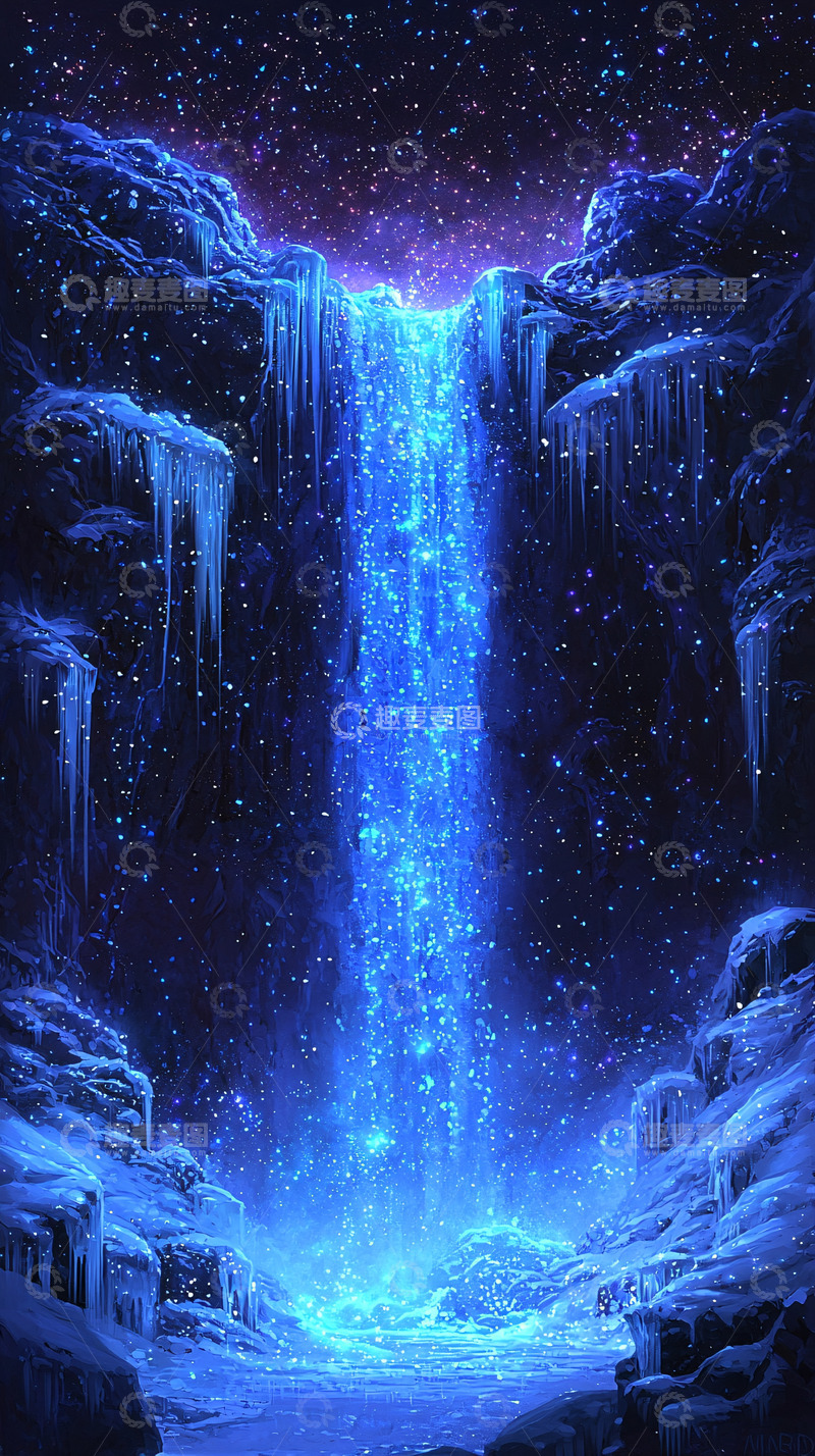 高清大图下载【趣麦麦图】冰雪奇缘瀑布