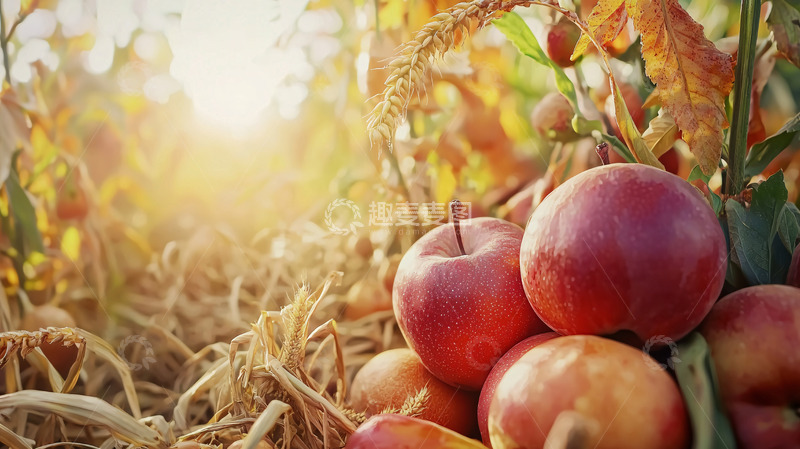 高清大图下载【趣麦麦图】秋日收获的红苹果