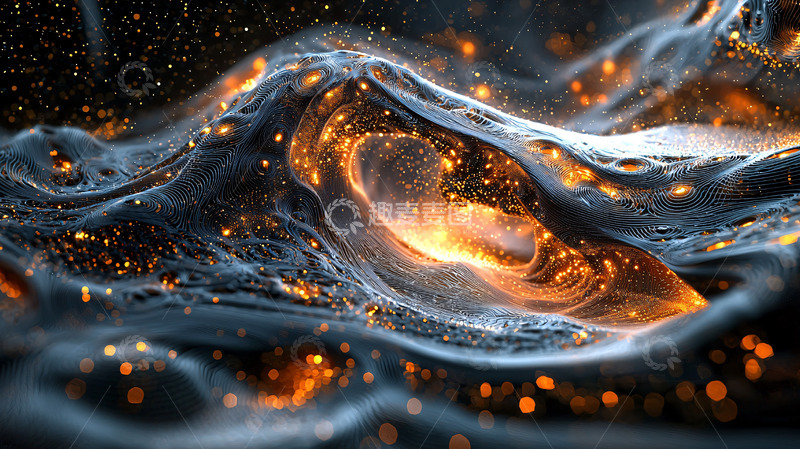 高清大图下载【趣麦麦图】星云般的抽象金色光芒