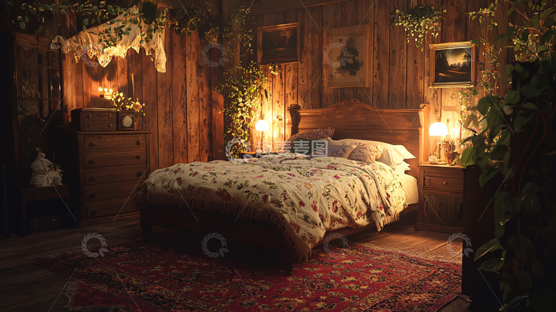 高清大图下载【趣麦麦图】暗黑系森林系卧室