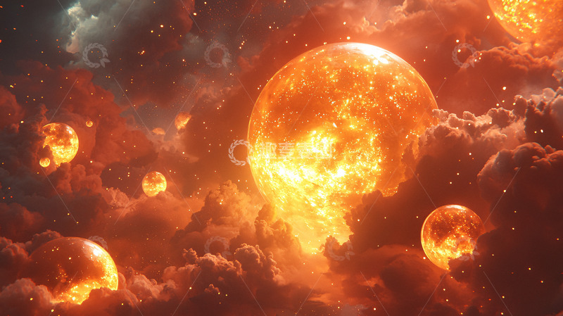 高清大图下载【趣麦麦图】燃烧的星球
