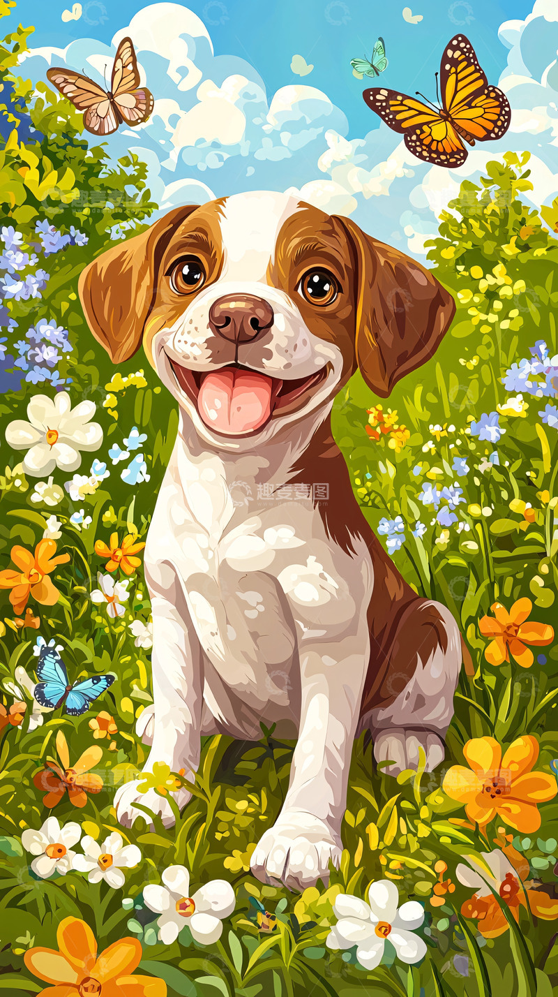 高清大图下载【趣麦麦图】微笑的小狗