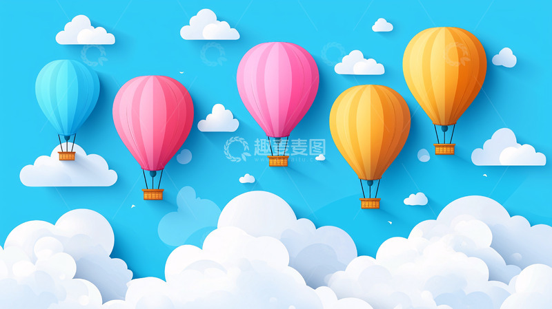 高清大图下载【趣麦麦图】彩色热气球