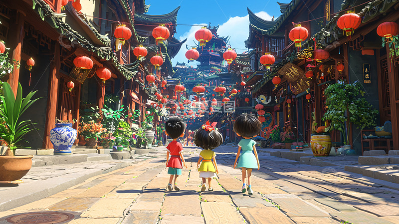 高清大图下载【趣麦麦图】中国风动画场景