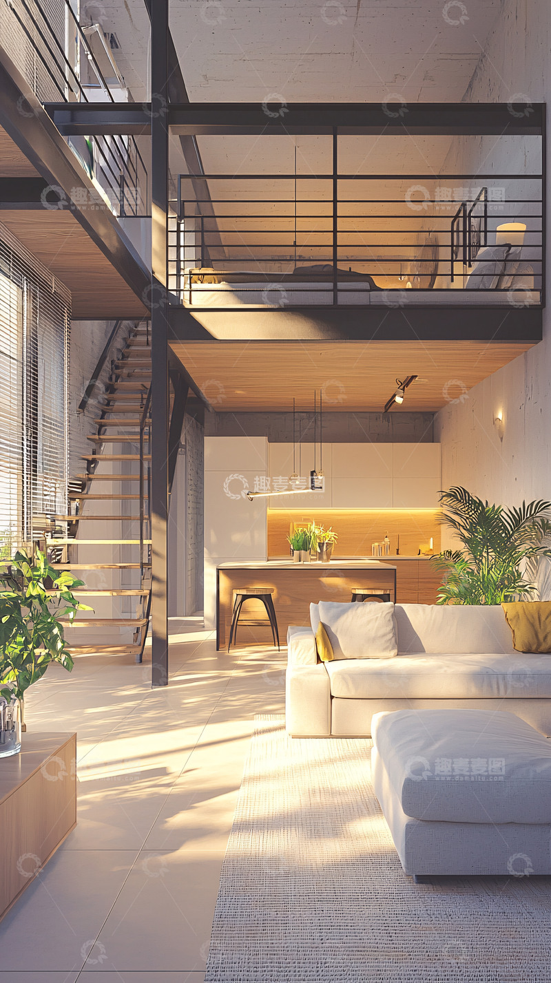 高清大图下载【趣麦麦图】现代简约复式公寓