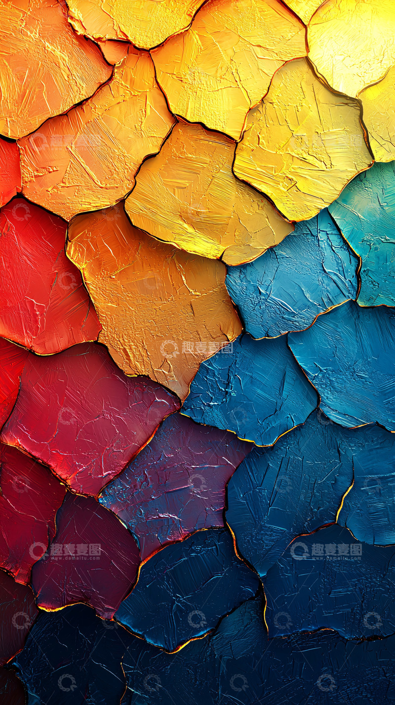 高清大图下载【趣麦麦图】抽象彩色油画背景