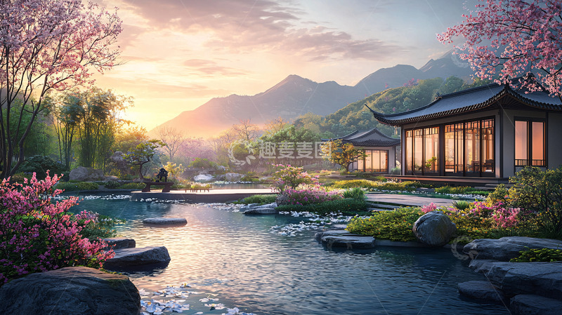 高清大图下载【趣麦麦图】宁静的中式庭院