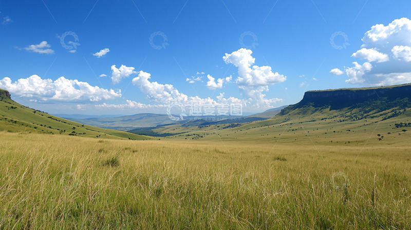 高清大图下载【趣麦麦图】广阔草原蓝天白云
