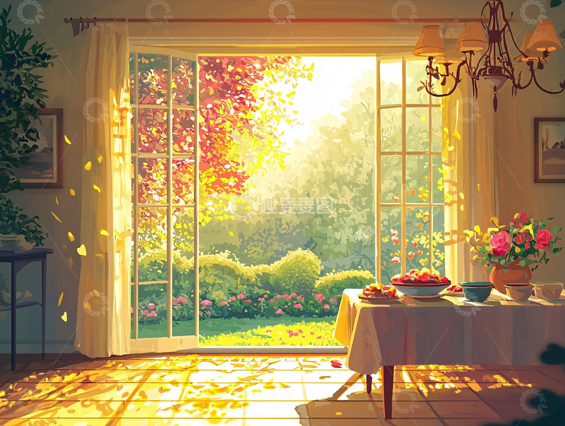 高清大图下载【趣麦麦图】阳光洒进房间