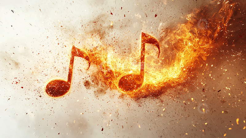 高清大图下载【趣麦麦图】燃烧的音符