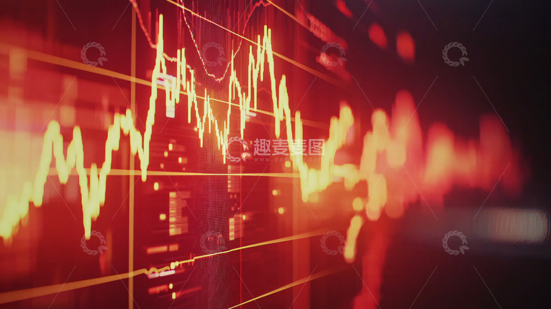 高清大图下载【趣麦麦图】红色股票图表