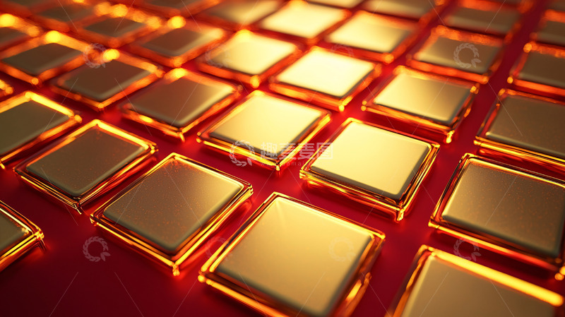 高清大图下载【趣麦麦图】金色方块背景