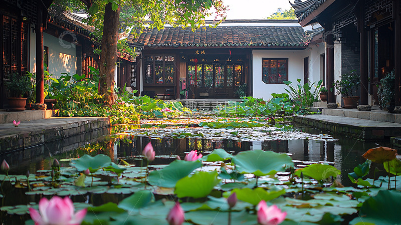 高清大图下载【趣麦麦图】中式庭院