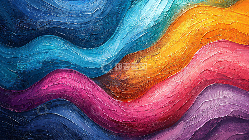 高清大图下载【趣麦麦图】彩色油画纹理背景