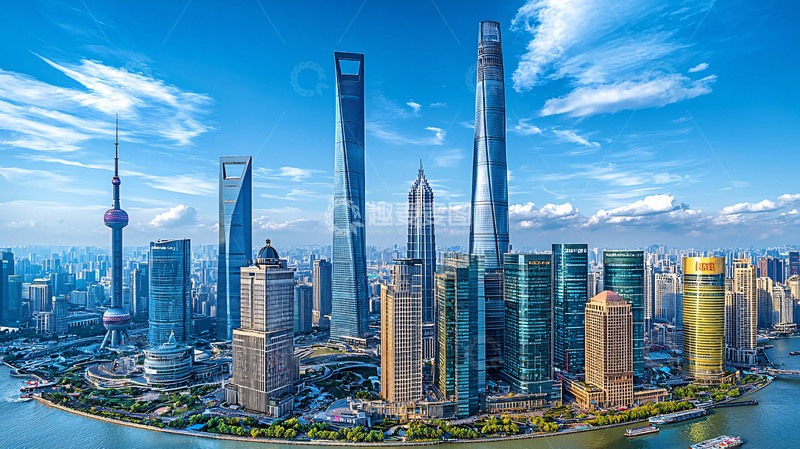 高清大图下载【趣麦麦图】上海陆家嘴摩天大楼全景