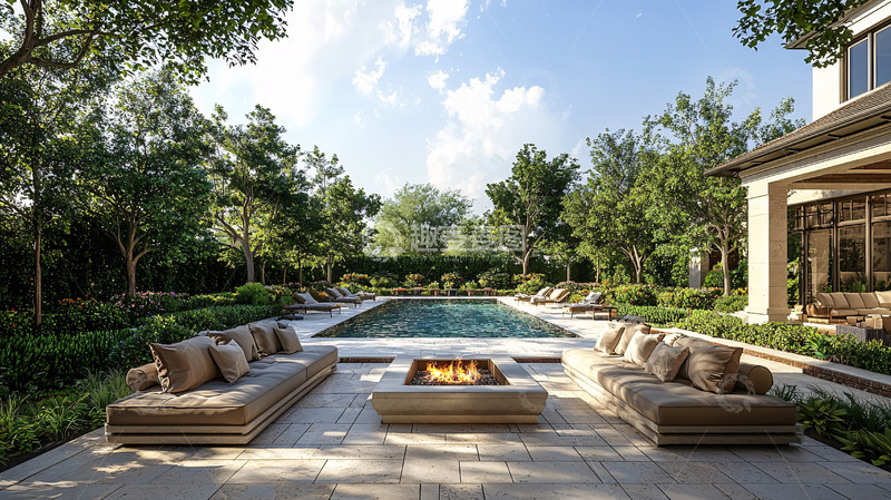 高清大图下载【趣麦麦图】别墅庭院