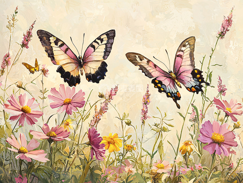 高清大图下载【趣麦麦图】粉色蝴蝶