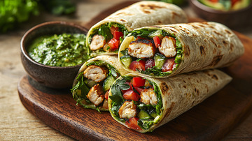 鸡肉蔬菜卷饼特写