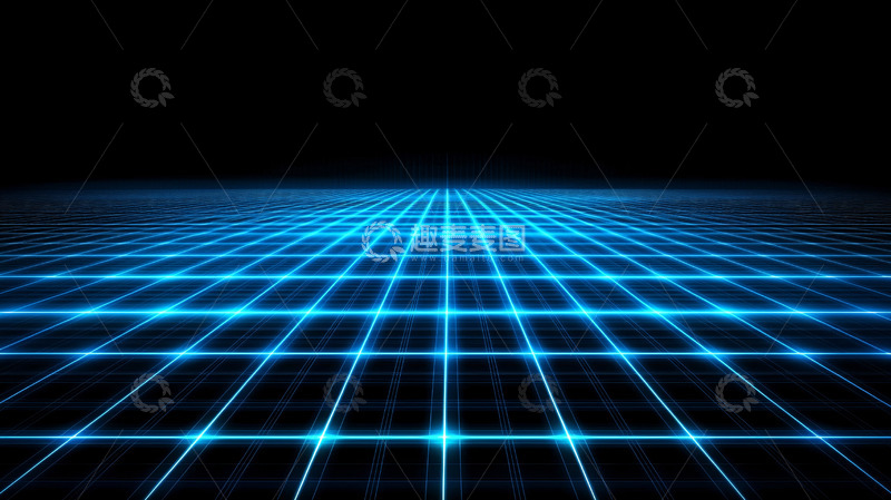 高清大图下载【趣麦麦图】蓝色网格科技感背景