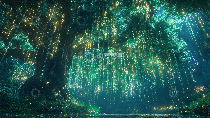 高清大图下载【趣麦麦图】萤火之森梦幻洞穴