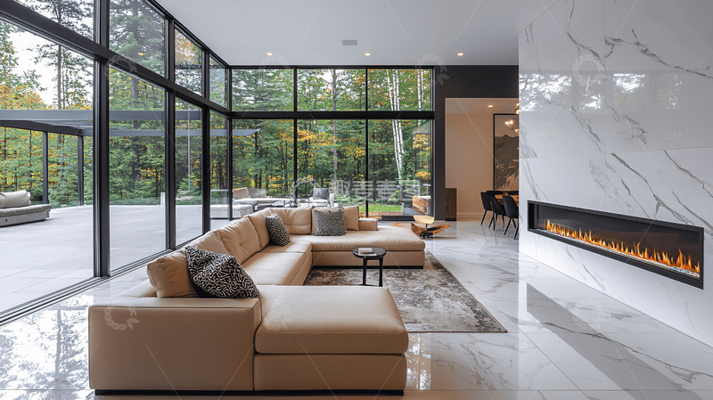 高清大图下载【趣麦麦图】现代极简风格客厅