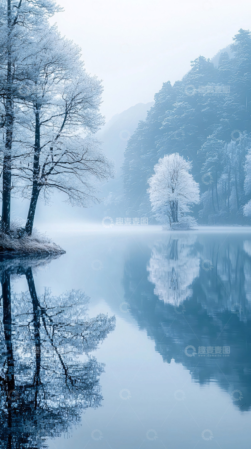 高清大图下载【趣麦麦图】雾凇湖景