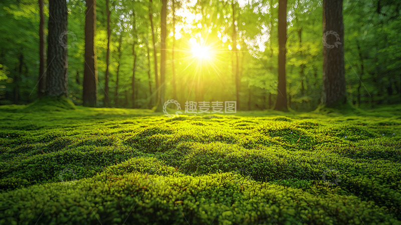 高清大图下载【趣麦麦图】森林日出阳光