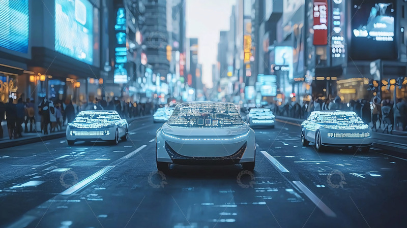 高清大图下载【趣麦麦图】未来都市自动驾驶汽车