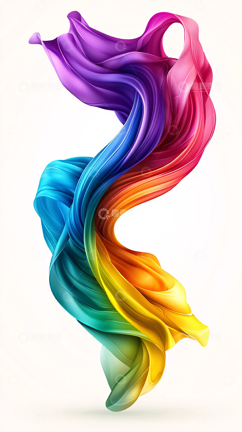 高清大图下载【趣麦麦图】彩色丝绸飘带