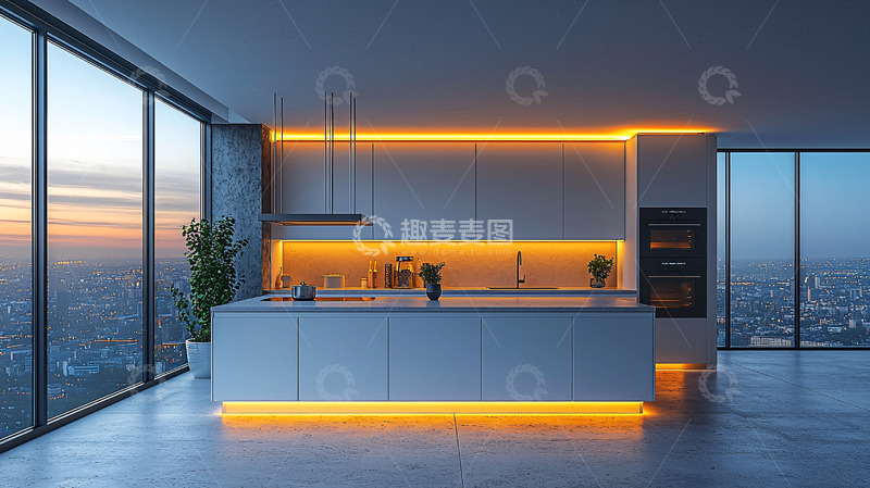高清大图下载【趣麦麦图】现代简约厨房设计