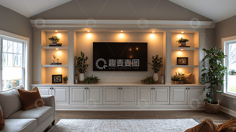 高清大图下载【趣麦麦图】电视墙一体柜设计