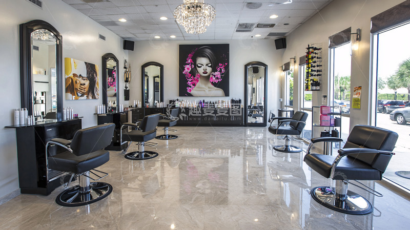 高清大图下载【趣麦麦图】现代化美发沙龙室内设计