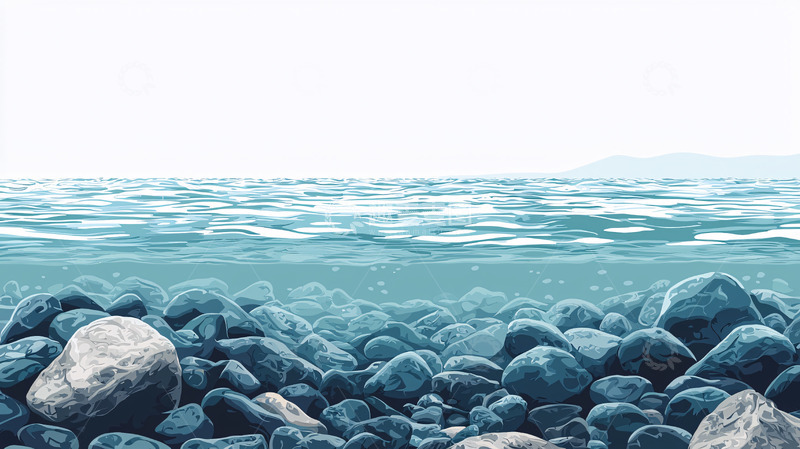 高清大图下载【趣麦麦图】清澈水面下的鹅卵石