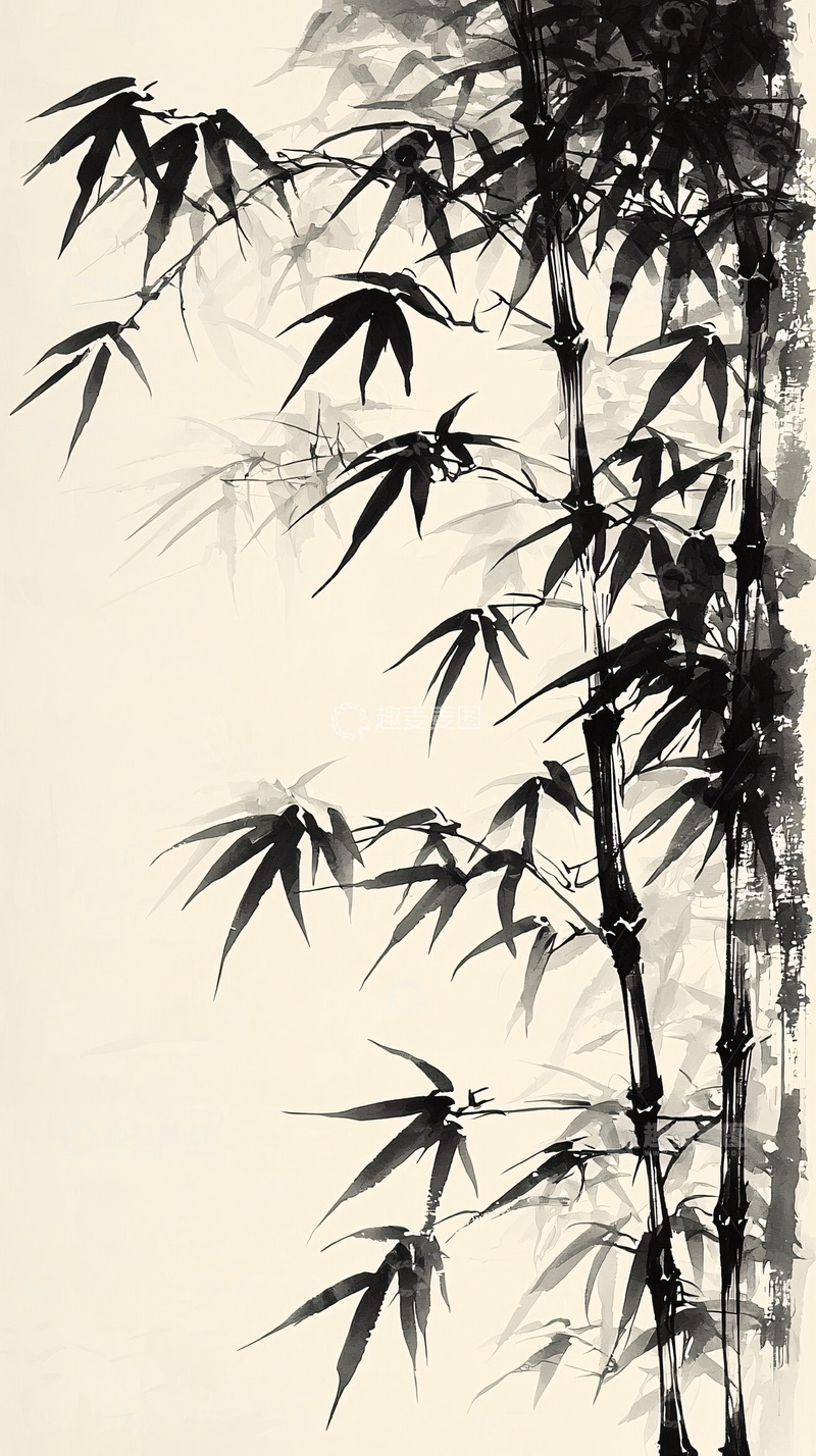 高清大图下载【趣麦麦图】水墨竹子