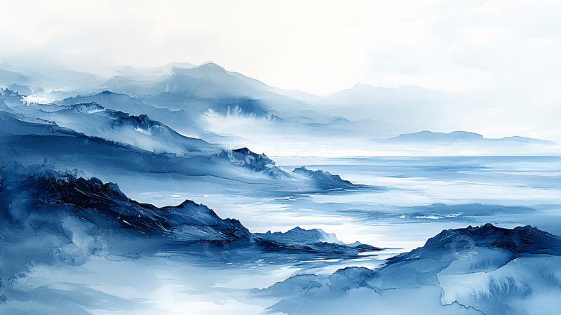 高清大图下载【趣麦麦图】水墨山水画意境朦胧唯美