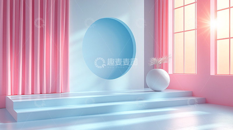 高清大图下载【趣麦麦图】粉色蓝色梦幻背景