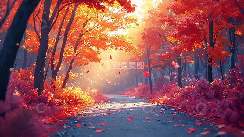 高清大图下载【趣麦麦图】秋日森林小路