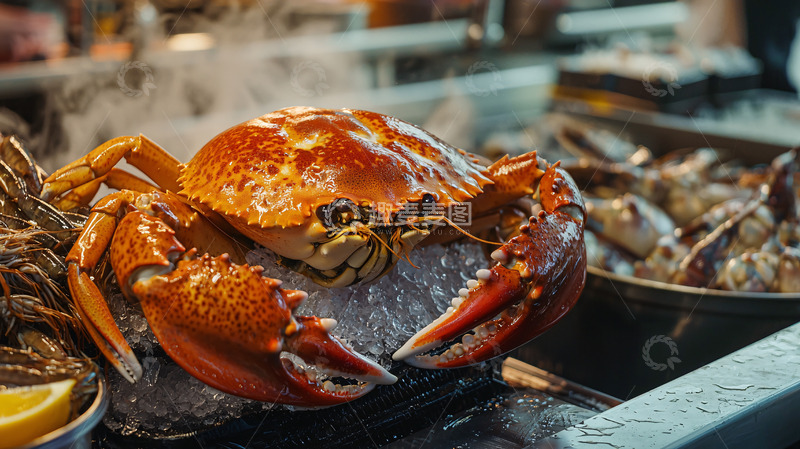 高清大图下载【趣麦麦图】鲜活肥美的红螃蟹