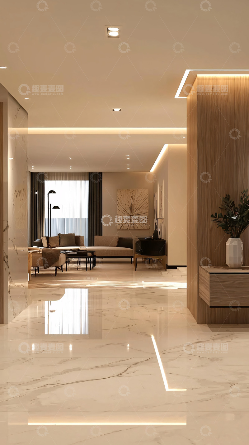 高清大图下载【趣麦麦图】现代简约轻奢入户玄关