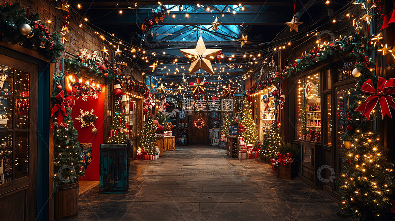 高清大图下载【趣麦麦图】圣诞集市夜景