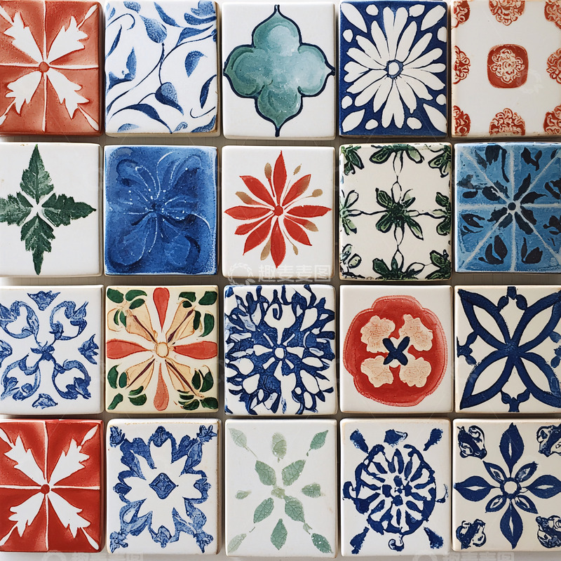高清大图下载【趣麦麦图】手绘瓷砖拼贴