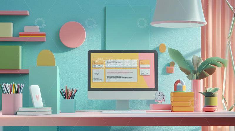 高清大图下载【趣麦麦图】清新简约办公桌