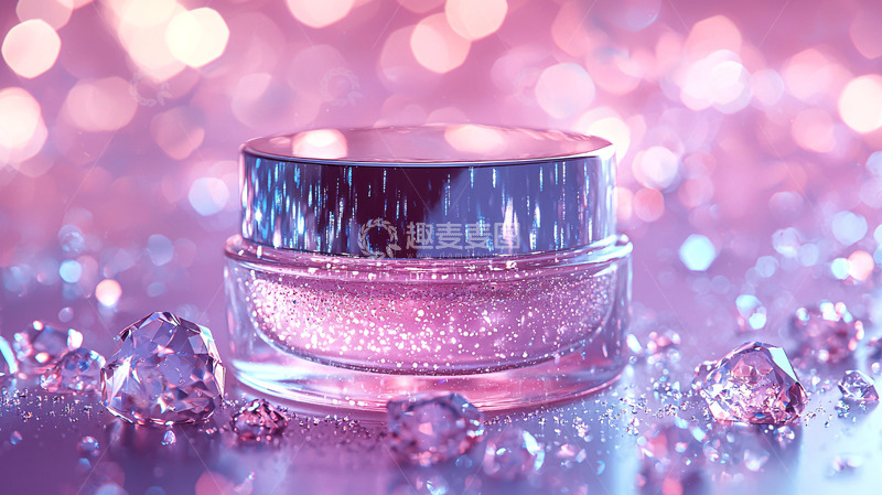高清大图下载【趣麦麦图】粉色闪耀护肤品